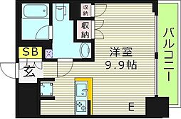 セイワパレス京橋コルティーレ 1Kの間取図画像