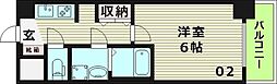 クレアート北大阪レヴァンテ 1Kの間取図画像