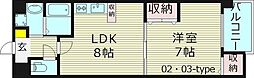 カサデラフェリシダ 1LDKの間取図画像