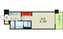 リヴェント玉造 1Kの間取図画像