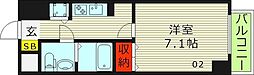 アリビオ都島 ワンルームの間取図画像