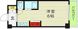 ラ・フォーレ桜宮2 ワンルームの間取図画像