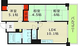 サンライト鶴見 3LDKの間取図画像