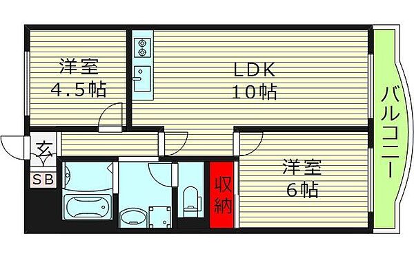 ハビテ深江橋 ｜大阪府大阪市城東区諏訪４丁目(賃貸マンション2LDK・1階・49.23㎡)の写真 その2