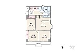 GSハイム南堀江 3LDKの間取図画像