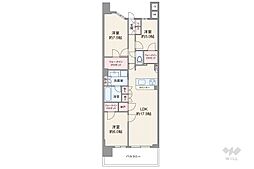 なんばセントラルプラザリバーガーデン 3LDKの間取り