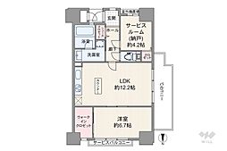 クラウンハイム上町台セントラルラ・カーサ 1SLDKの間取図画像
