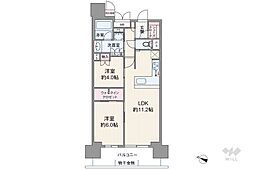 パークナード新梅田アーバンパレス 2LDKの間取図画像