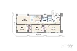 大淀町スワローハイツ 3LDKの間取図画像