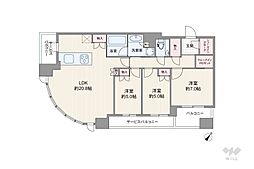 シエリアタワー中之島 3LDKの間取図画像