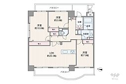 シテヌーブ阿波座 3LDKの間取図画像