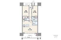 ワコーレ福島野田THERESIDENCE 2LDKの間取図画像