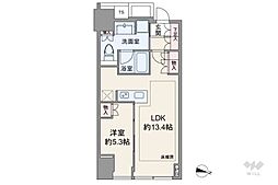 BrilliaTower堂島 1LDKの間取図画像