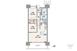 ブランズシティ天神橋筋六丁目 2LDKの間取図画像