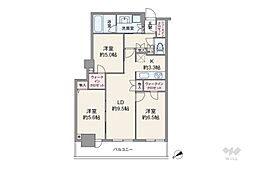 阿波座ライズタワーズフラッグ46 3LDKの間取図画像