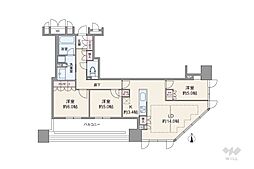 ブランズタワー大阪本町 3LDKの間取図画像