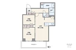 ブランズタワー梅田ノース 2LDKの間取図画像
