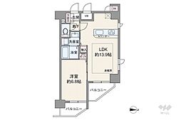 プレサンス心斎橋リベルタ 1LDKの間取図画像