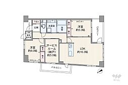 アーバンライフフォルムズ江戸堀 2SLDKの間取図画像