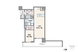 ジオタワー堺筋本町 1LDKの間取図画像