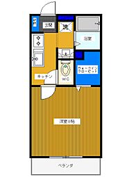 キャトル・セゾン 1Kの間取図画像