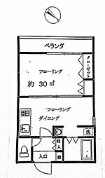 小久保ビル 1DKの間取図画像