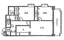 アルコム東山 2LDKの間取図画像