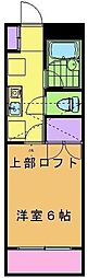 アプリコットハイムB 1Kの間取図画像