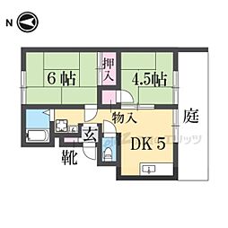石橋ハイツA棟 2DKの間取図画像
