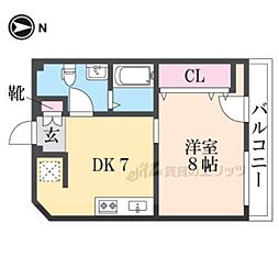 レオンズビルディング 1DKの間取図画像