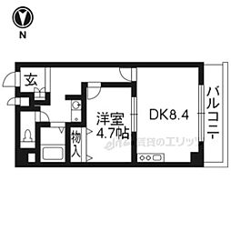 M'プラザ津田駅前12番館 1DKの間取図画像