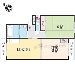 シャーンティII 3階2LDKの間取り