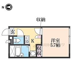 近鉄けいはんな線 新石切駅 バス11分 善根寺北下車 徒歩3分の賃貸アパート 2階1Kの間取り