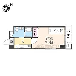 アートプラザ枚方 1階1Kの間取り