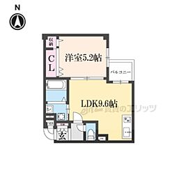 近鉄難波線 布施駅 徒歩5分の賃貸アパート 2階1LDKの間取り