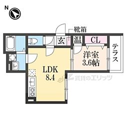ｂａｄｇｅ　ｋｉｄａ 1階1LDKの間取り