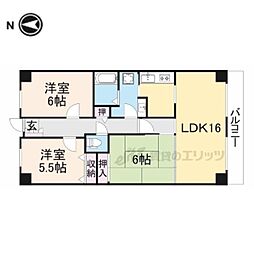 PHOENIX COURT 交野II 4階3LDKの間取り