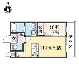 JR片町線(学研都市線) 野崎駅 徒歩5分の賃貸アパート
