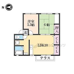 ハイツ栄 2LDKの間取図画像