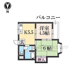 ウエストヒルズ神田 2DKの間取図画像
