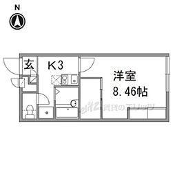レオパレスかどや 1Kの間取図画像