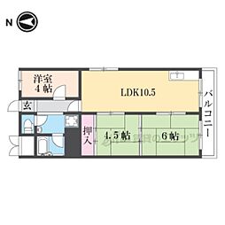 キッコーハイツ岡山手 3LDKの間取図画像