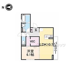 セゾンドヴェール 1LDKの間取図画像
