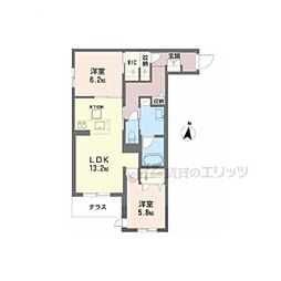 シャーメゾン クレスティーク 2LDKの間取図画像