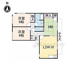 メゾン新家A棟 3LDKの間取図画像