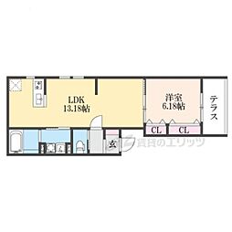 Ciel Court門真南 1LDKの間取図画像