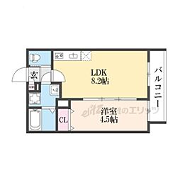 TIO ALBA 1LDKの間取図画像