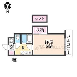 RiverEastKremlin 1Kの間取図画像