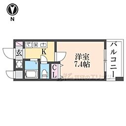 M'PLAZA香里壱番館 1Kの間取図画像