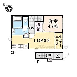 カロテラス 1LDKの間取図画像